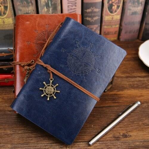 2021Spiral Notebook Diary Notepad Vintage Pirate Anchors PU Leather Note Book Replaceable Stationery Gift Traveler Journal A5 A6