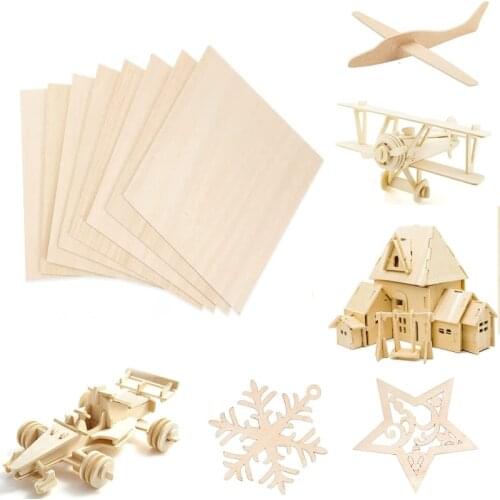 5pcs 1/1.5/2/3/4/5/6/8 mm Thickness Balsa Wood Sheets Wooden Plate for House Ship Craft Model DIY