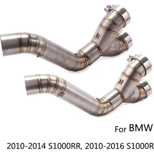 60 mm Mid Pipe for BMW 2010-2014 S1000RR 2010-2016 S1000R Motorcycle Stainless Steel Titanium Alloy Exhaust Pipe Delete Catalyst