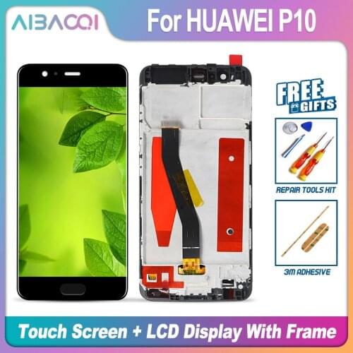 AiBaoQi Brand New Touch Screen LCD Display+Frame+Power Cable Assembly Replacement For HUAWEI P10 STK-LX1