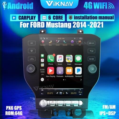 10.5 inch Android For FORD Mustang 2014 -2021 Car GPS Navigation DVD Multimedia radio Player CARPLAY Auto Stereo