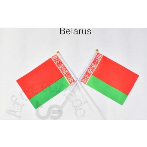 Belarus 14*21cm flag Banner hand waving National flag Home Decoration flag banner
