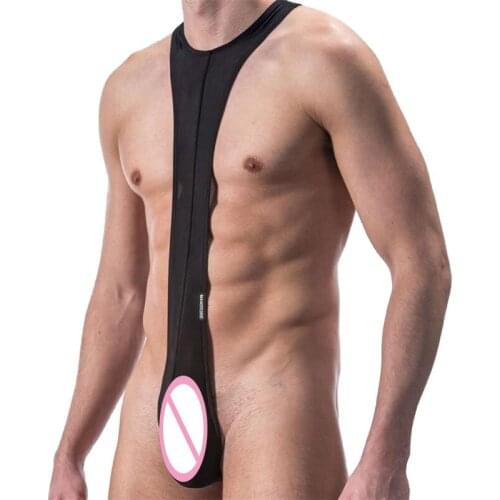 Free shipping leather mens sexy gay breeches sheath spandex men bodysuit eroitc underwear lingerie for clubwear men