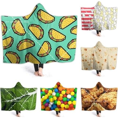 Its TacoTime Delicious Fun Hooded Blanket Soft and Lightweight Flannel Throw for Bed Living Room Travel for Gourmet Enthusiast