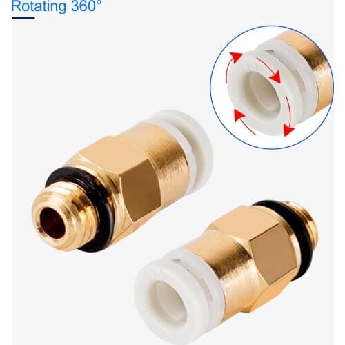 MEGA 4pcs Pneumatic Fittings Connector KJH 04 M6 Part For V6 Bowden Extruder 3D Printers Parts Brass 4*2mm Filament PTFE tube