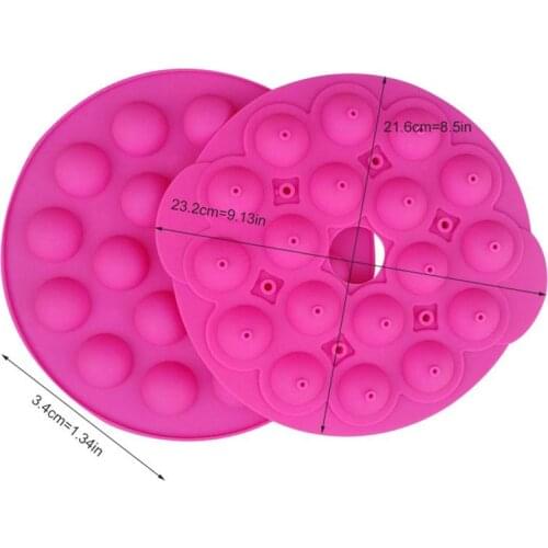18 Holes Round Ball Lollipop Mold Silicone Cake Mold Non-Stick Dome Chocolate Mould With Sticks For Candy Ice Cubes DIY Maker