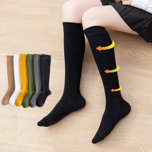 Fashion Cotton Women Stockings Slim Long Stocking Leg Solid High Knee Socks Woman Streetwear Calcetines medias