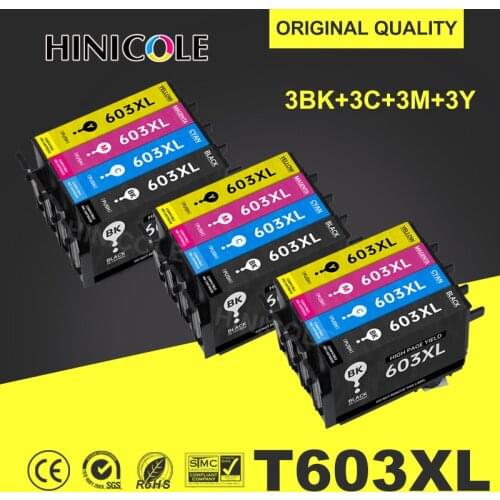 Hinicole 4pk for Epson 603XL compatible XP-3100 XP-4100 XP-2100 XP-2105 XP-3105 XP-4105 Printer t603xl ink cartridges
