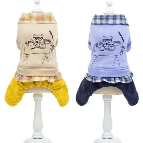 Cotton Winter/Autumn Pet Dog Clothing Teddy Four-legged Small Dogs Than Bears Winter Warm Padded Bear Cotton Clothes