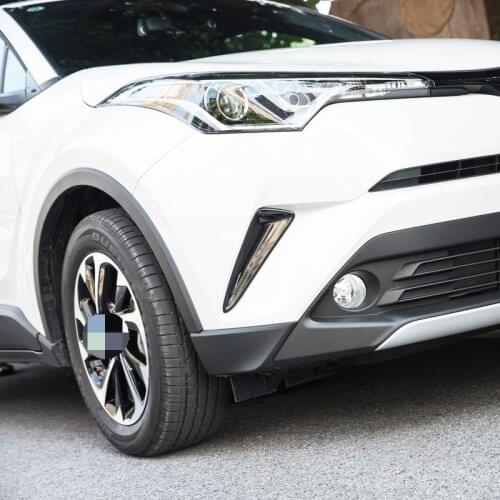For Toyota CHR C-HR 2016 2017 2018 Exterior ABS Chrome Front Bumper Side Grille Cover Trim Front Foglight Protector Accessories