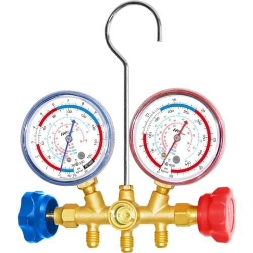 Pressure Gauge Refrigeration Vacuum Pressure Manifold Tester Meter HVAC Temperature Tester Air conditioning repair tool