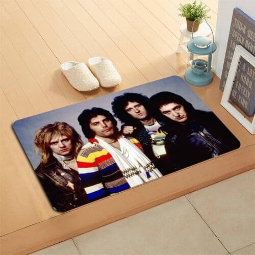 Queen Band Freddie Mercury Doormat Floor/Bath/Kitchen/Beach Mat Flannel Sponge Fabric 3D Printed Shaggy Decoration For Bedroom