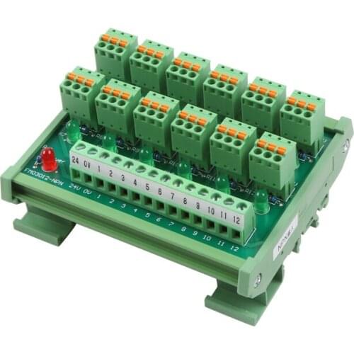 PLC 12 channels 2 lines 3 lines NPN Input spring connection IO Photoelectric Proximity Switch Sensor Terminal Block