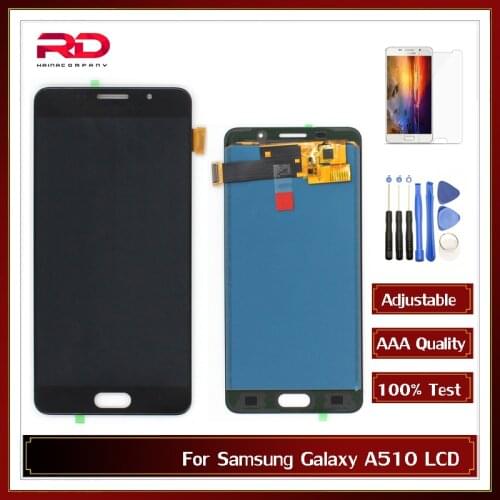 Adjustable A510 LCD For Samsung Galaxy A5 A510 2016 SM-A510F A510F LCD A510M Display Touch Screen Digitizer with free tools