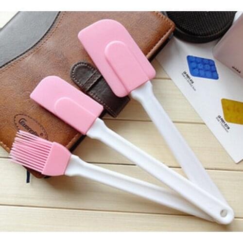 3Pcs/Set Silicone Baking Bread Cook Tools Silicone Spatula Brush Mixing Knife Cooking Pastry Tools