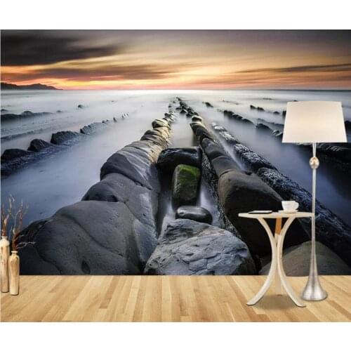 Nordic Modern Abstract Sea Art Wallpaper Wall Mural Photo Wall Papers Canvas Contact Paper Home Improvement Wall Cover Custom