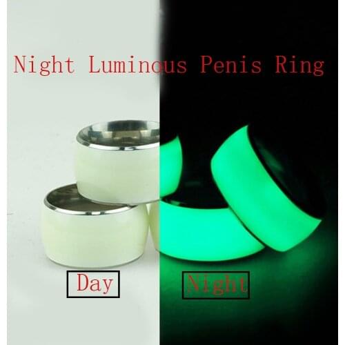 Night Luminous Penis Rings Bondage Nozzle Stretcher Erection Cockring Sex Toys For Men Masturbators Lock Sperm Condom Mens Ring