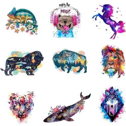 Animal/Whale Heat Transfer Iron On Transfers Patches For Clothes Stickers Heat Transfer Vinyl Stickers For Clothing Applique DIY