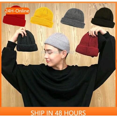 Winter Hats Women Men Beanies Knitted Pure Cool Simple Hat Warm Bonnet Casual Melon Cap Retro Outdoor Casual Hat Fashion