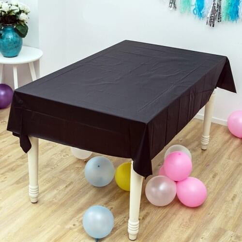 1PCS Wedding Party Black Solid Color Table cover Baby Shower Decorate Maps Happy Birthday Kids Girls Favors Events Tablecloth