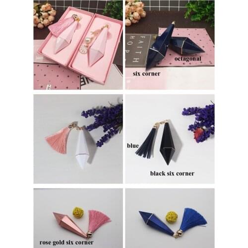 10/20/50PCS 12.1mm Empty Diamiond Pink/Blue/Black/Rose Gold Six/Octagonal Lipstick Tube Cosmetic Lip Balm Pipe Shell Container