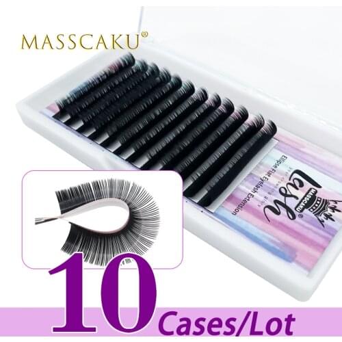 10case/lot Wholesale c/d curl ellipse flat lash extension matte black eyelash individual soft 8-18mm & mix makeup eyelash cilio