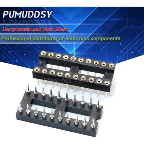 10PCS Round Hole 20 Pins 2.54MM DIP DIP20 IC Sockets Adaptor Solder Type 20PIN IC Connector