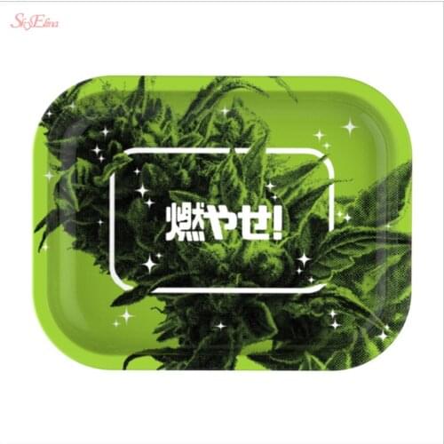 180 *140 mm Metal Herb Tray Tobacco Rolling Tray Tinplate Plate Discs For Smoke Cigarette Tray Table Paper Rolling Tray 5z