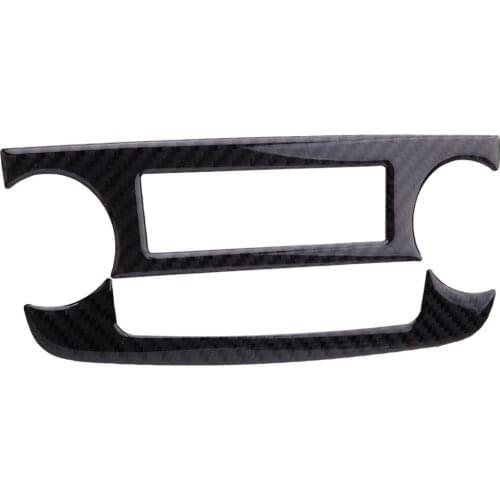 2pcs Carbon Fiber Center Console CD Volume Control Button Panel Trim Bezel Cover Fit For Honda CR-V CRV 2007 2008 2009 2010 2011