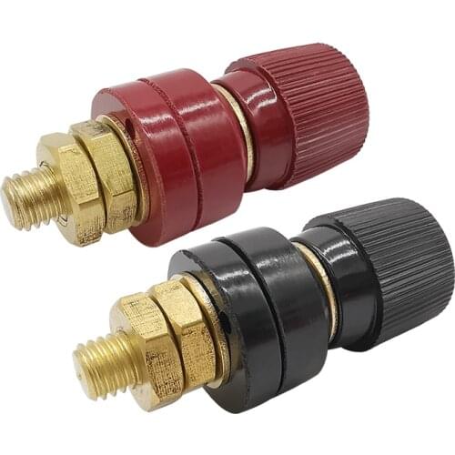 2Pcs Plastic Shell 555 Type M8 Male Plug Binding Post Terminal 8MM Copper Post Welding Machine Inverter Accessories Connector