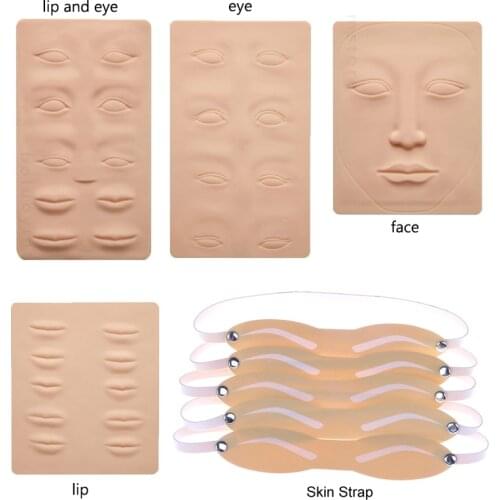 1pc Beginner 3D Silicone Permanent Makeup Tattoo Training Practice Fake Skin Blank Eye Lips Face For Microblading Tattoo Machine