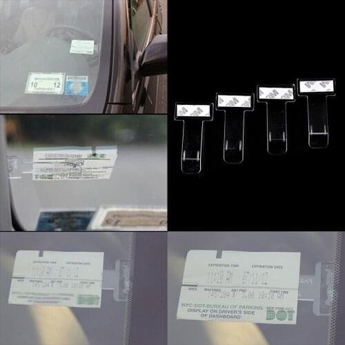 4x Car Vehicle Parking Ticket Receipt Permit Card Holder Clip Sticker Windscreen