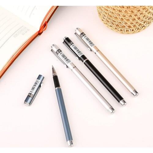 5 Neutral Signature Pens, Metal Aluminum Pole Neutral Pen 0.5mm Business Office Signature Pen Student Business Person WritingPen