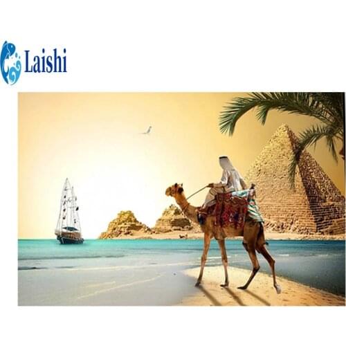 5D DIY Diamond Painting Abstract art sunset seaside boat Full Square drill Home Decoration Embroidery Handcraft Art Kits picture