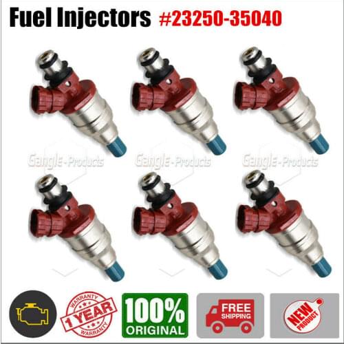6PCS Fuel Injectors 23250-35040 For 1989-1995 Toyota 4Runner Pickup T100 22RE 2.4L