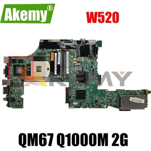 Akemy 48.4KE27.051 For Lenovo Thinkpad W520 Laptop Motherboard 04W2036 04W2028 PGA989 QM67 Q1000M 2G DDR3 100% Test