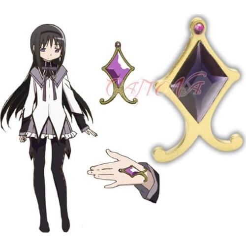 Cafiona Puella Magi Madoka Magica Akemi Homura Cosplay Accessory Purple Hands Jewelry
