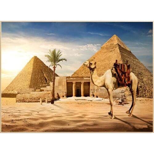 5D Desert Camels Egypt Pyramid Diamond Embroidery Diamond Painting Full Round Diamond Mosaic Needlework pictures Numbers FG2101