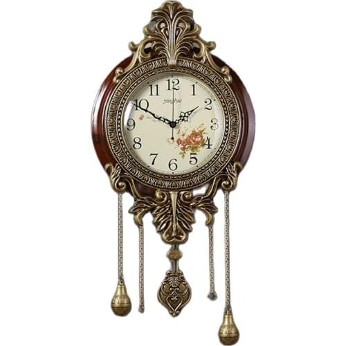 Creative Large Wall Clock Retro Wood Living Room Classical Chinese American Silent Pendulum Clocks Wall Watch Klok Gift FZ702