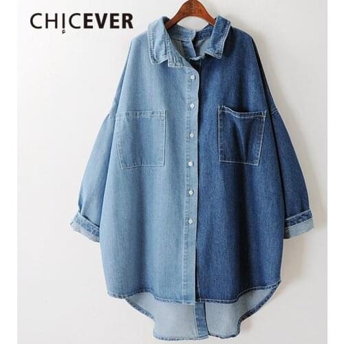 Голубые блузки CHICEVER China At AliExpress