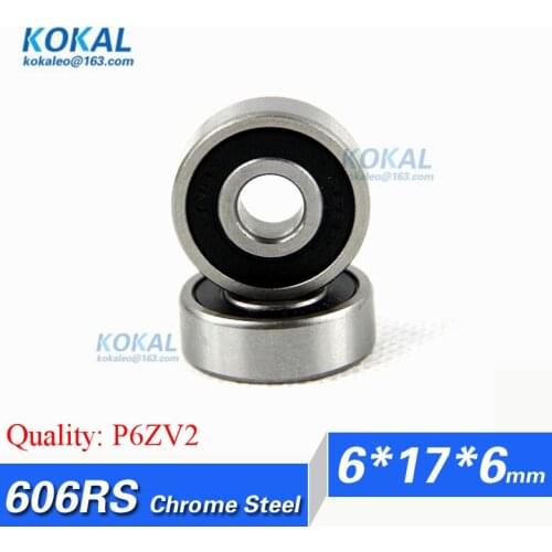 [CM606RS-P6]Free Shipping 10pcs Factory direct sale 606-2RS 606 2RS 606RS R1760HH 6*17*6 MM High quality miniature ball bearing