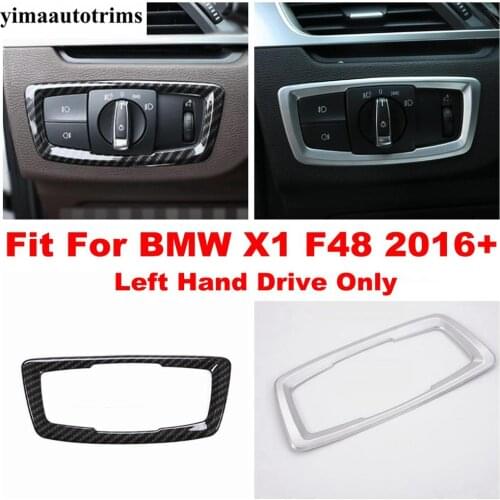 For BMW X1 F48 2016 - 2021 Head Lights Lamps Switch Control Button Panel Cover Trim Carbon Fiber / Matte Interior Accessories