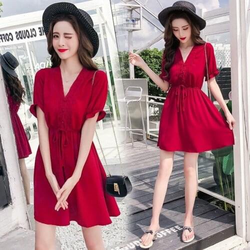 Красные летние платья DURIKIES China At AliExpress