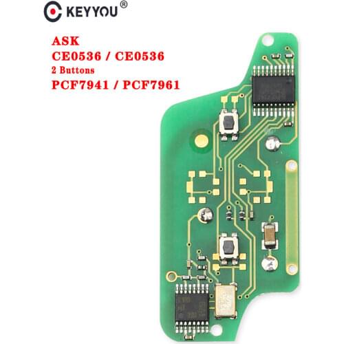 KEYYOU ASK Car Key Electronic Circuit Board 2 Button CE0523 Ce0536 for Peugeot 207 208 307 308 408 CITROEN C2 C3 C4 C5
