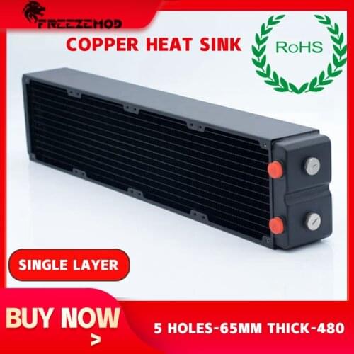 FREEZEMOD Computer PC Water Cooler Copper Radiator Double Layers 45MM Thick Copper Fins G1/4 ROHS Certification.TSRP-HP45-480
