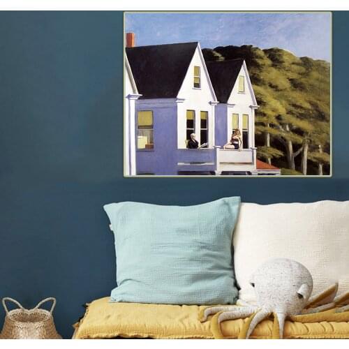 Second Story Sunlight,1960, by Edward Hopper Canvas Oil Painting Aesthetic Picture Wall Backdrop Hanging Decor Home Decoration