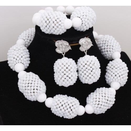Dudo African Jewelry Set New Designs Beaded Big Balls Costume Choker Necklace Set For Nigerian Weddings Free Shipping Jewellery