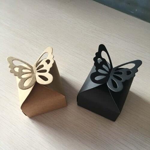 48pcs Butterfly Hollow Kraft Gift Favors Love Candy Boxes Fashion Jewelry Packaging Box Wedding Event Party Supplies