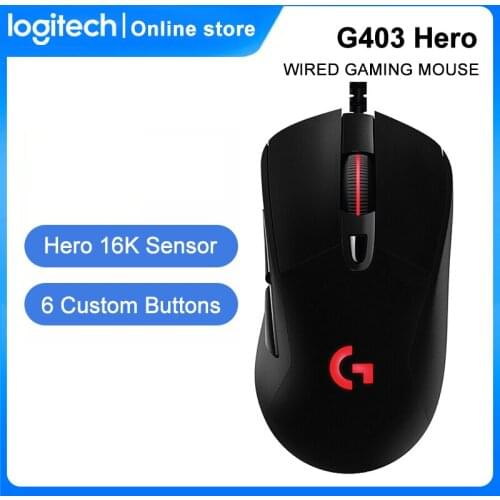 Logitech G403 HERO Gaming Mouse 16K Sensor RGB 16000 DPI Wired Mouse For Windows 7 or later Laptop Computer