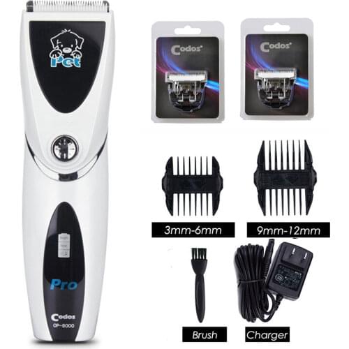 Codos CP8000 Powerful Electric Pet Hair Trimmer Silver Rechargeable Sharp Dog Hair Clipper Dog Grooming Haircut Shaver Machine